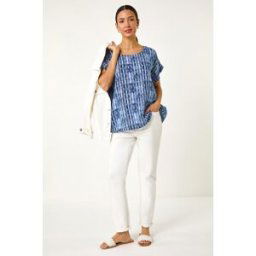 Roman All Over Circle Print Top M female