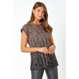 Roman Ombre Sequin Tunic Stretch Top 16 female