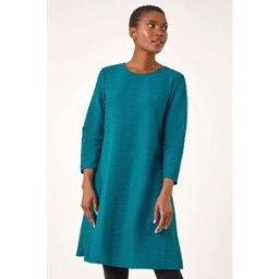 Roman Textured A-Line Stretch Dress 10 female