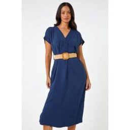 Dusk Belted Pocket Midi Dress one size female