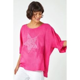 Roman Sequin Star Print Tunic Top S female