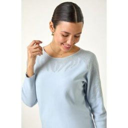 Roman Embellished Neck Knit Jumper one size female