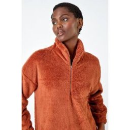 Roman Half Zip Sherpa Fleece Sweatshirt S female