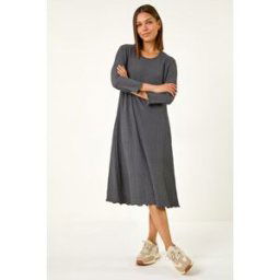 Roman Textured A-Line Stretch Midi Dress 18 female