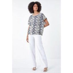 Lilly and Hope Snake Print Woven Top 18 female