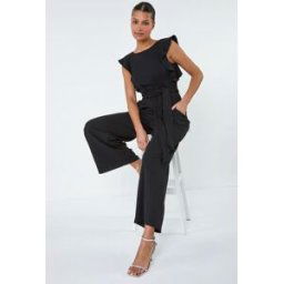 Lilly and Hope Straight Leg Frill Detail Jumpsuit 10 female