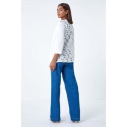 Roman 3/4 Sleeve Lace Back Waterfall Jacket 10 female