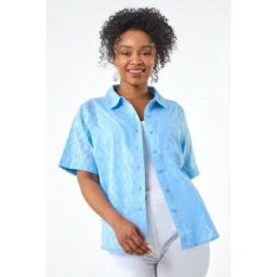 Roman Petite Jacquard One Pocket Shirt 12 female