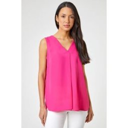 Roman V-Neck Sleeveless Vest Pleat Top 8 female