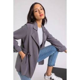Roman Tie Waist Longline Jacket 12 female