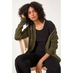 Roman Textured Shimmer Stitch Cardigan 20 female
