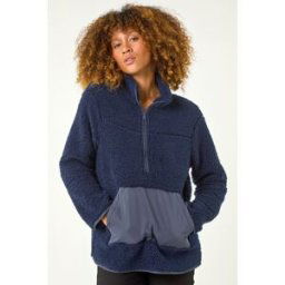 Roman Funnel Neck Half Zip Fleece Jacket 18 female