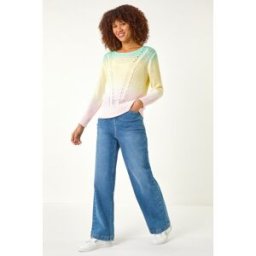 Roman Ombre Stitch Knit Jumper 16 female