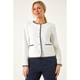 Roman Petite Button & Pocket Jacket 10 female