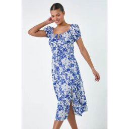 Lilly and Hope Floral Tie Detail Midi Dress 10 female