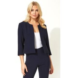 Roman 3/4 Sleeve Tailored Jacquard Jacket 18 female