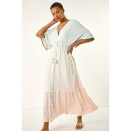 Roman Ombre V-Neck Maxi Dress 18 female