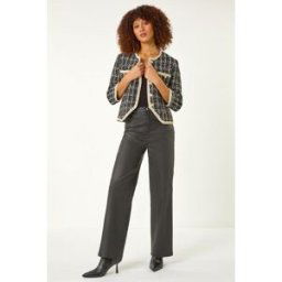 Roman Textured Check Pocket Jacket 18 female