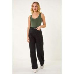 Dusk Denim Stretch Wide Leg Jeans 18 female