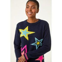 Roman Multi Star Detail Knitted Jumper 10 female