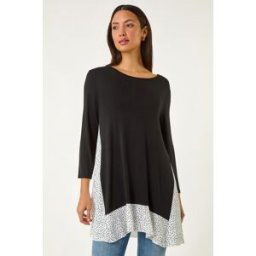 Roman Polka Dot Side Split Tunic Top 20 female