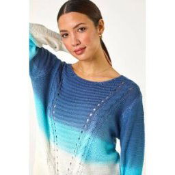 Roman Ombre Stitch Knit Jumper 20 female