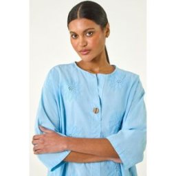 Roman Cotton Floral Embroidered Tunic Top S female