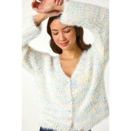 Roman Contrast Knit Cardigan one size female
