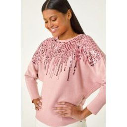 Roman Sequin Drop Knit Jumper one size female
