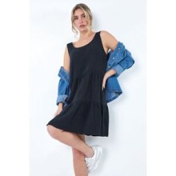 Dusk Tiered A-Line Cotton Dress 10 female
