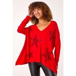 Roman Star Detail Hanky Hem Knit Jumper 10 female