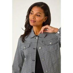 Roman Gingham Stretch Pocket Detail Jacket 20 female