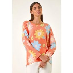 Roman All Over Floral Print Snit Top M female