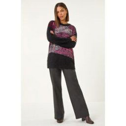 Roman Contrast Space Dye Knit Jumper 12 female