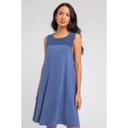 Roman Crochet Yoke A-Line Jersey Dress 10 female
