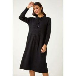 Roman Ribbed Texture Knit Dress one size female