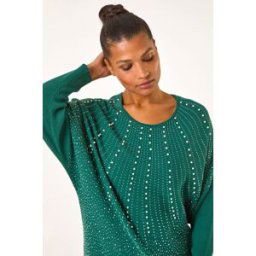 Roman Diamante Hotfix Sunray Top S female