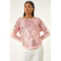 Roman Sequin Textured Knit Jumper one size female