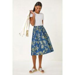 Roman Leaf Print A-Line Skirt 16 female