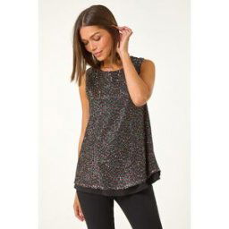 Roman Split Back Sequin Top 20 female