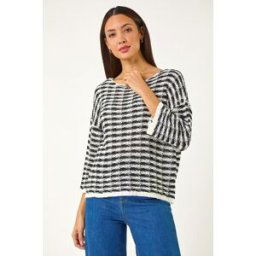 Roman Contrast Stitch Knit Jumper 20 female