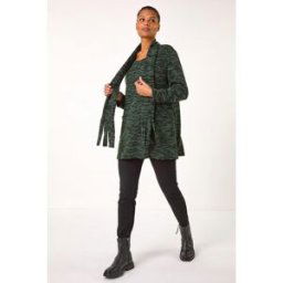 Roman Scarf Longline Stretch Tunic Top S female