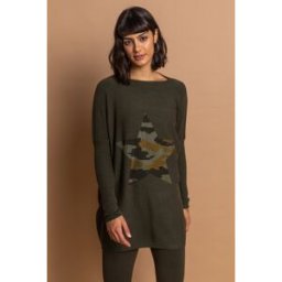 Roman Camo Embellished Star Jumper S female