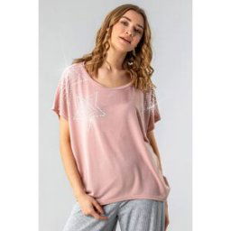 Roman Diamante Star Shoulder Top S-M female