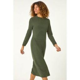 Roman Textured A-Line Knitted Jumper Dress 20 female