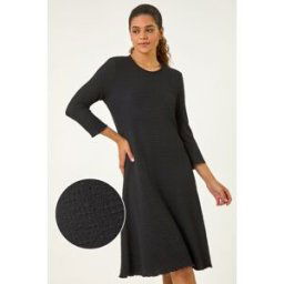 Roman Textured A-Line Stretch Midi Dress 10 female