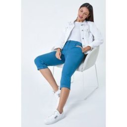 Roman Cotton Blend Cropped Chino Trousers 20 female