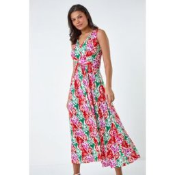 Lilly and Hope Aztec Print Twist Waist Midi Dress 10 female