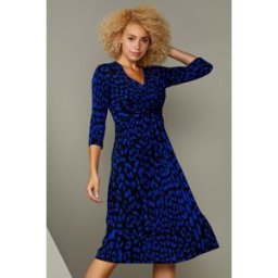 Roman Leopard Print Fit And Flare Skater Dress 12 female