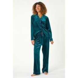 Roman Velvet Revere & Collar Pyjama Set L female
